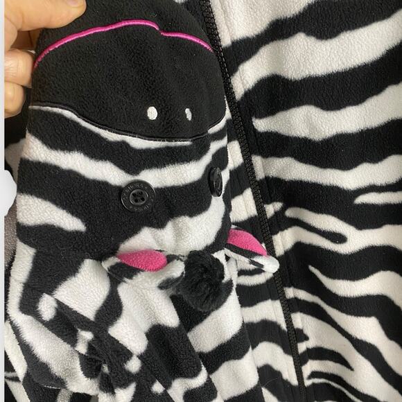 Nick & Nora Zebra Print Footed Pajamas XL Womens EXC One Piece Animal Print - Picture 7 of 8